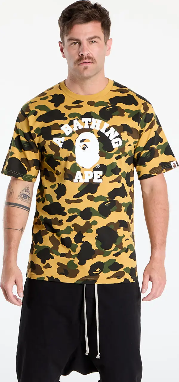 A BATHING APE Majice A BATHING APE 1St Camo College Tee UNISEX Yellow L