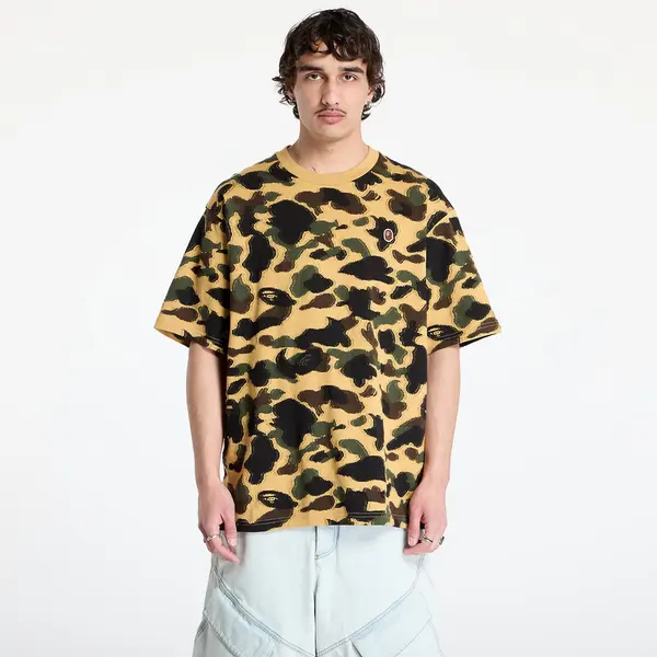 A BATHING APE Majice A BATHING APE 1St Camo Jacquard Ape Head Relaxed Fit Tee UNISEX Yellow L