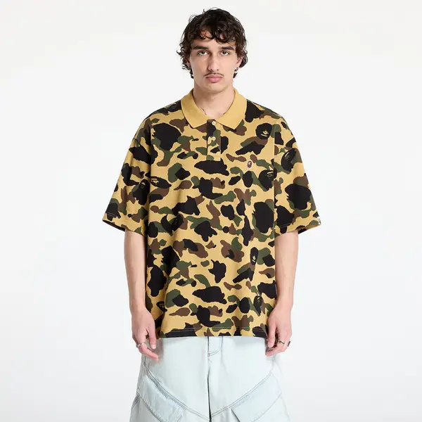 A BATHING APE Majice A BATHING APE 1St Camo Jacquard Relaxed Fit Polo Shirt UNISEX Yellow L