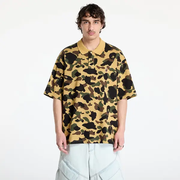 A BATHING APE Majice A BATHING APE 1St Camo Jacquard Relaxed Fit Polo Shirt UNISEX Yellow XL