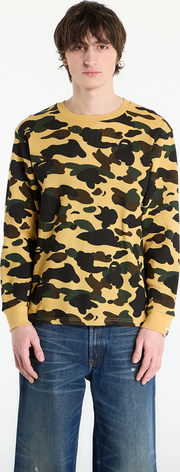 A BATHING APE Majice A BATHING APE 1St Camo Thermal Lt M Underwear Yellow XXL