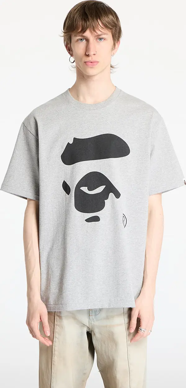 A BATHING APE Majice A BATHING APE Ape Face Tee UNISEX Gray M