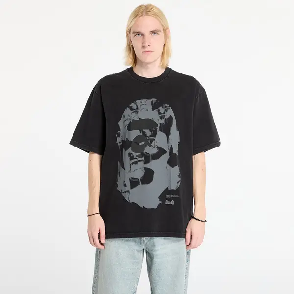 A BATHING APE Majice A BATHING APE Ape Head Heavy Washed Relaxed Fit Tee Black S