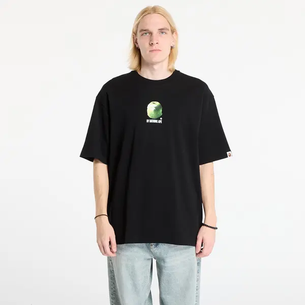 A BATHING APE Majice A BATHING APE Apple Graphic By Bathing Ape Relaxed Fit Tee Black XL