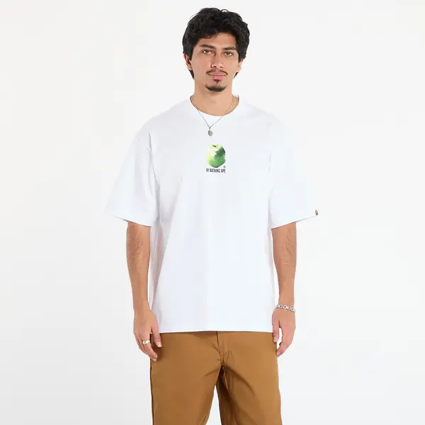 A BATHING APE Majice A BATHING APE Apple Graphic By Bathing Ape Relaxed Fit Tee White L
