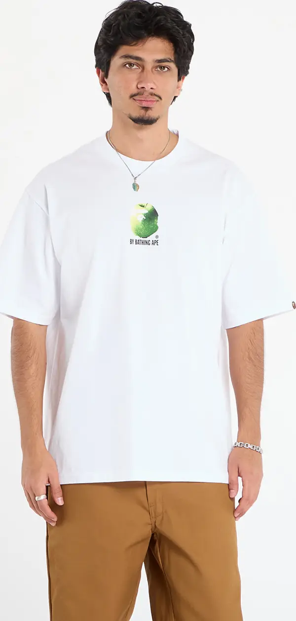 A BATHING APE Majice A BATHING APE Apple Graphic By Bathing Ape Relaxed Fit Tee White S