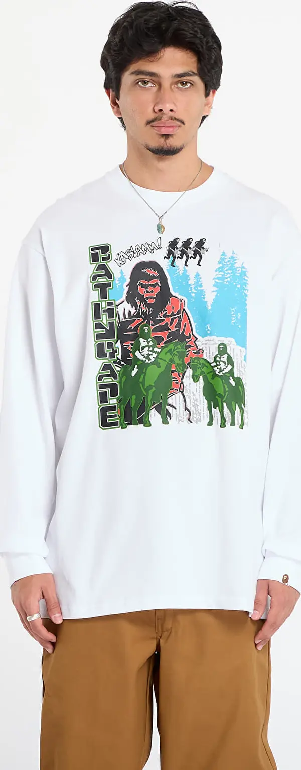 A BATHING APE Majice A BATHING APE Bape Graphic Relaxed Fit Ls Tee White L