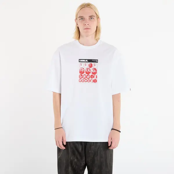 A BATHING APE Majice A BATHING APE Bape Sticker Graphic Relaxed Fit Tee White XXL