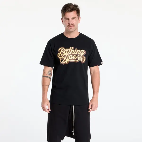 A BATHING APE Majice A BATHING APE Bathing Ape Script Logo Tee UNISEX Black/ Brown L