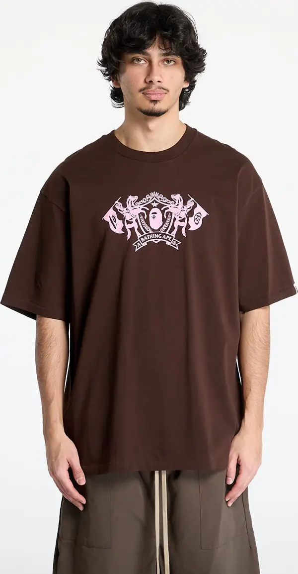 A BATHING APE Majice A BATHING APE College Logo Relaxed Fit Tee UNISEX Brown M