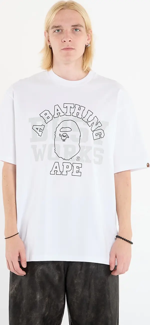 A BATHING APE Majice A BATHING APE College Relaxed Fit Tee 1 White XL