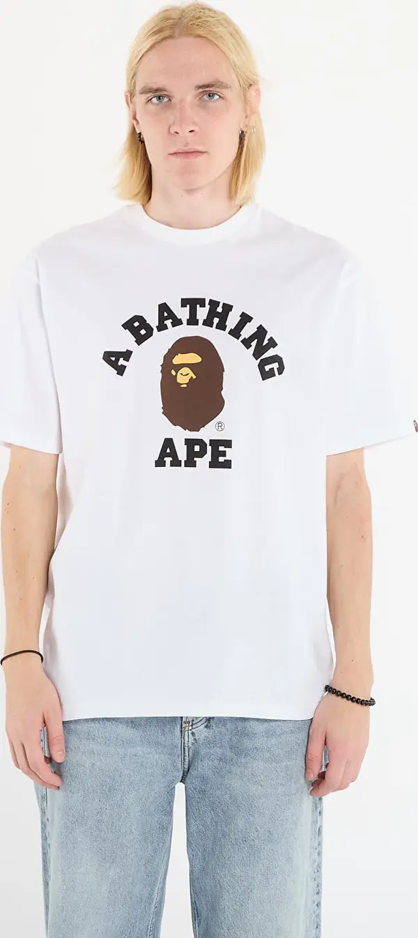 A BATHING APE Majice A BATHING APE College Tee UNISEX White XL