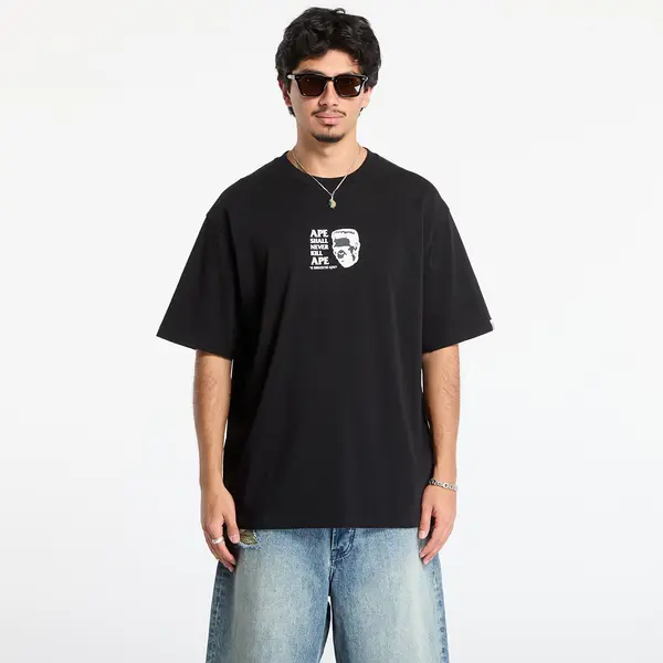 A BATHING APE Majice A BATHING APE Frankenstein Bape Logo Relaxed Fit Tee Black XXL