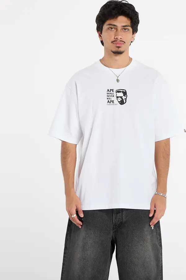 A BATHING APE Majice A BATHING APE Frankenstein Bape Logo Relaxed Fit Tee White S