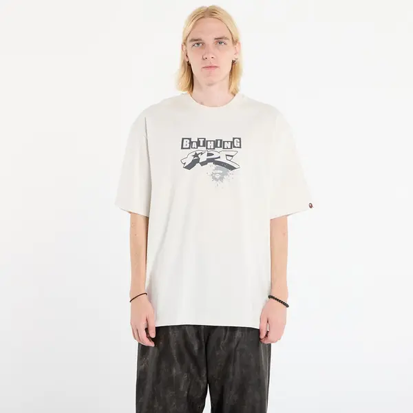 A BATHING APE Majice A BATHING APE Graffiti Bape Logo Relaxed Fit Tee 1 Ivory M