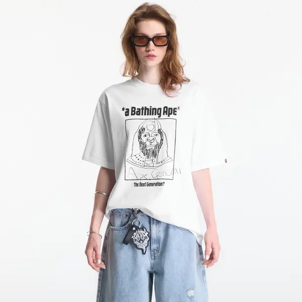 A BATHING APE Majice A Bathing Ape Hand Draw Ape General Relaxed Fit Tee UNISEX White XL