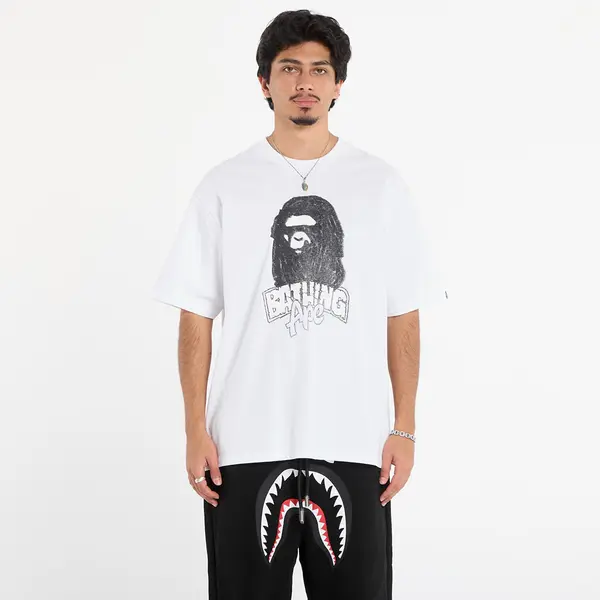 A BATHING APE Majice A BATHING APE Hand Drawn Ape Head Relaxed Fit Tee White XL