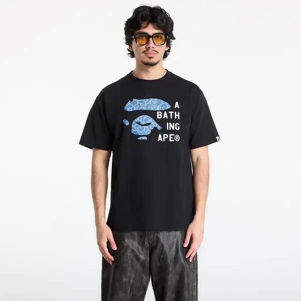 A BATHING APE Majice A BATHING APE Japanese Cloud Camo Bape Face Tag Tee UNISEX Black XXL