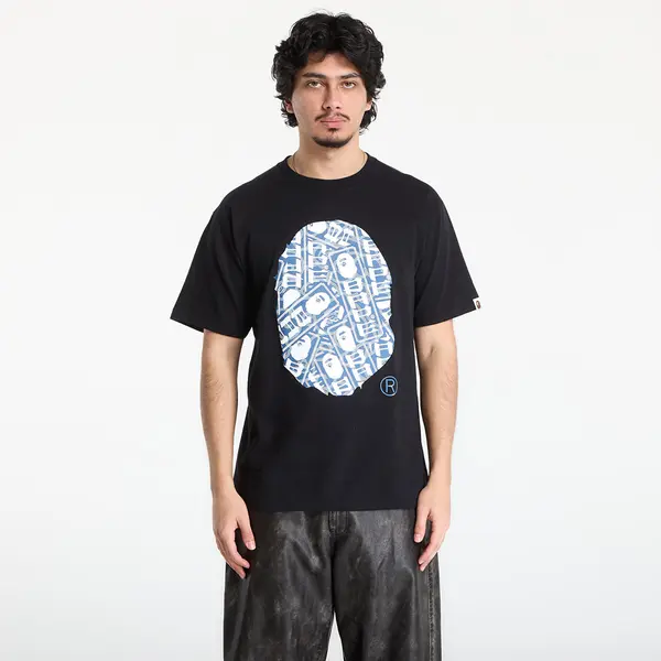 A BATHING APE Majice A BATHING APE Japanese Cloud Camo Label Tee UNISEX Black L