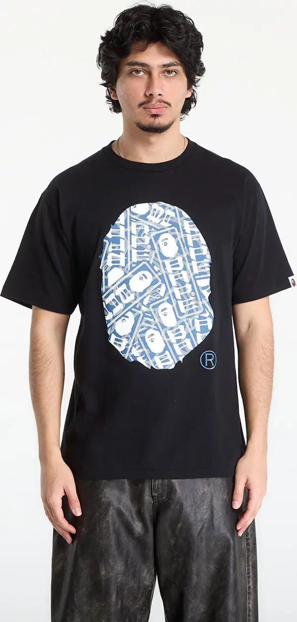 A BATHING APE Majice A BATHING APE Japanese Cloud Camo Label Tee UNISEX Black M