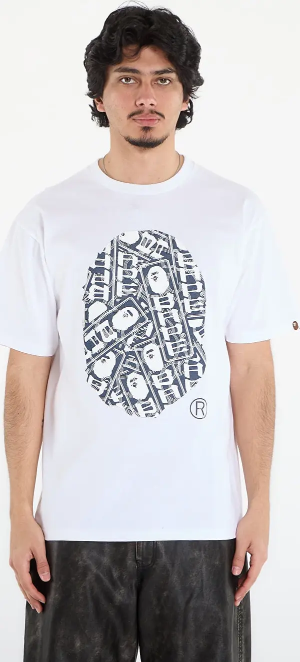 A BATHING APE Majice A BATHING APE Japanese Cloud Camo Label Tee UNISEX White L