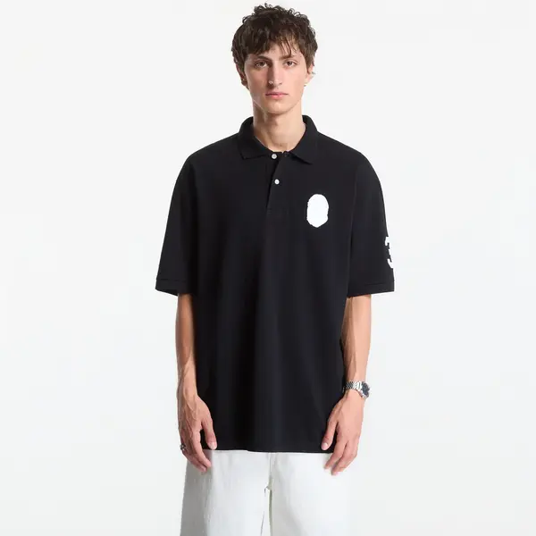 A BATHING APE Majice A Bathing Ape Large Ape Head Relaxed Fit Polo UNISEX Black L
