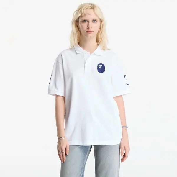 A BATHING APE Majice A Bathing Ape Large Ape Head Relaxed Fit Polo UNISEX White L