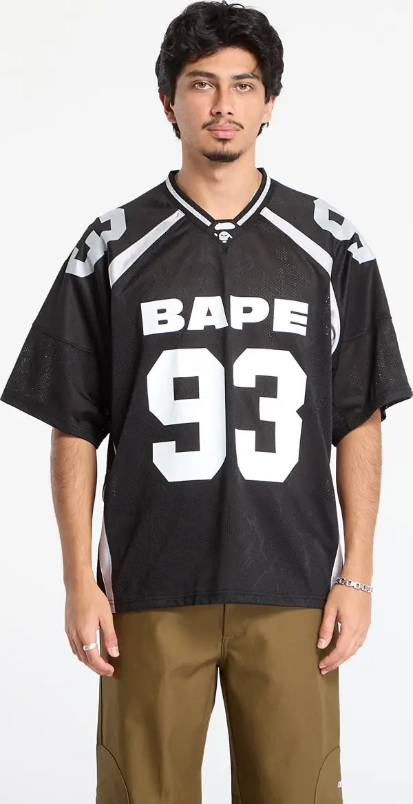 A BATHING APE Majice A BATHING APE Line Camo Jacquard Relaxed Fit Football Jersey Black S