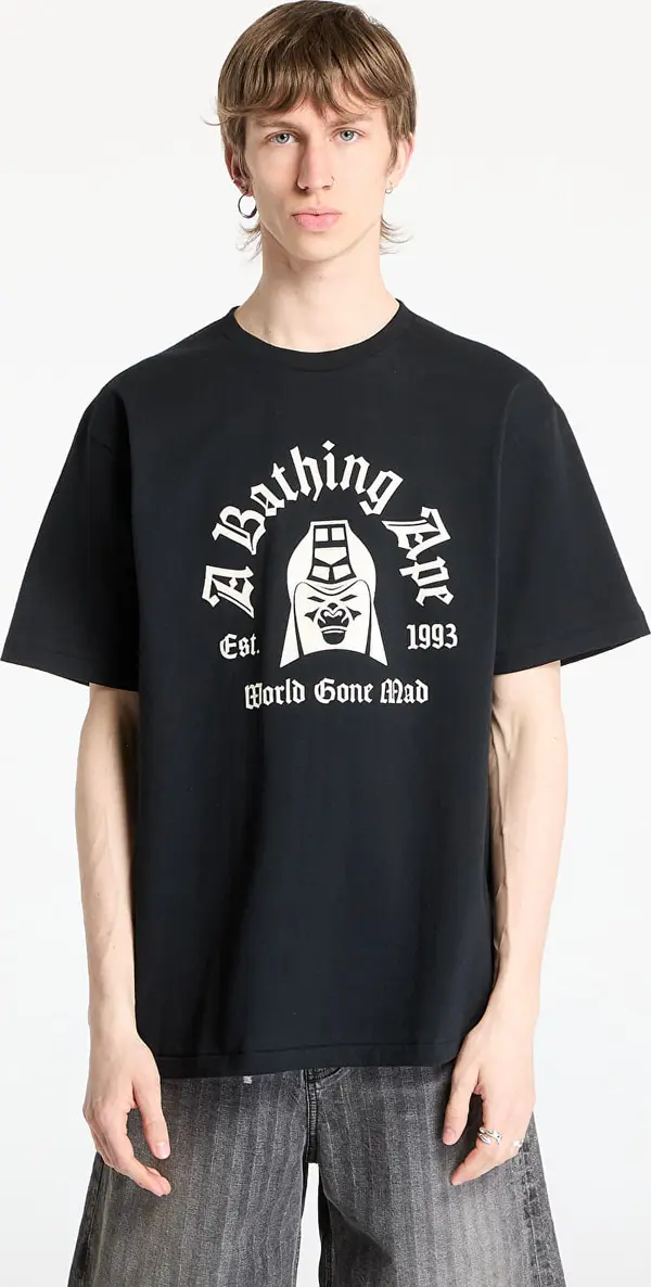 A BATHING APE Majice A BATHING APE Mad General College Tee UNISEX Black L