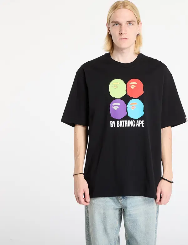 A BATHING APE Majice A BATHING APE Multi Ape Head By Bathing Ape Relaxed Fit Tee Black S