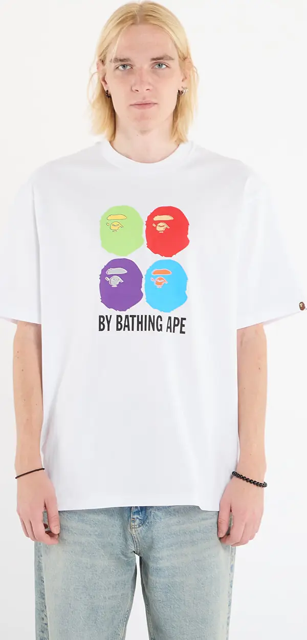 A BATHING APE Majice A BATHING APE Multi Ape Head By Bathing Ape Relaxed Fit Tee White M