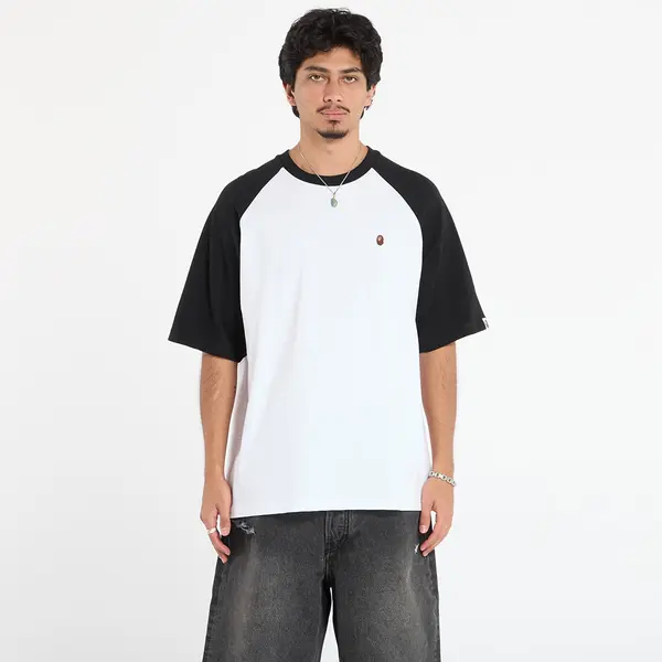 A BATHING APE Majice A BATHING APE One Point Relaxed Fit Raglan Tee White L