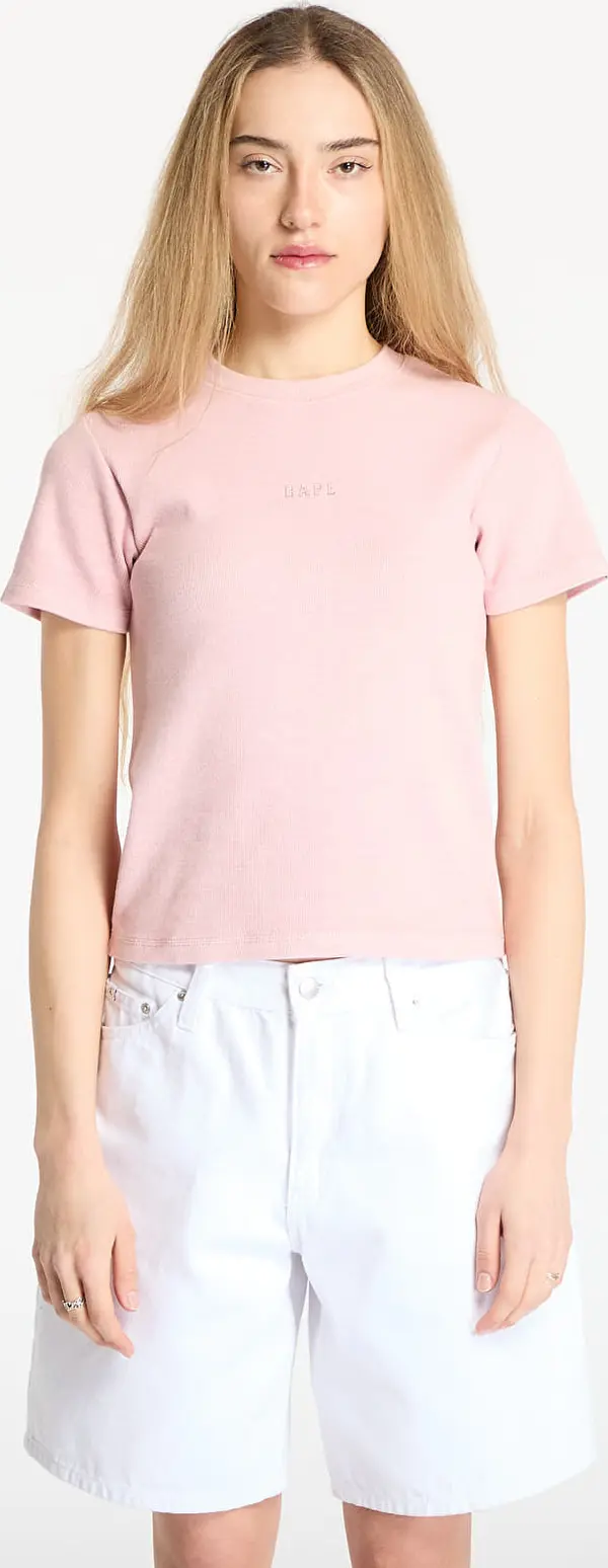 A BATHING APE Majice A BATHING APE Pigment Dyed Rib Tee Pink M