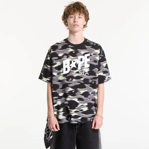 A BATHING APE Majice A BATHING APE Screen Camo Sta Logo Relaxed Fit Tee Black UNISEX L