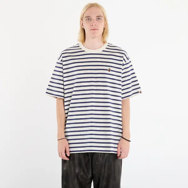 A BATHING APE Majice A BATHING APE Solid Camo Stripe One Point Relaxed Fit Tee Ivory S