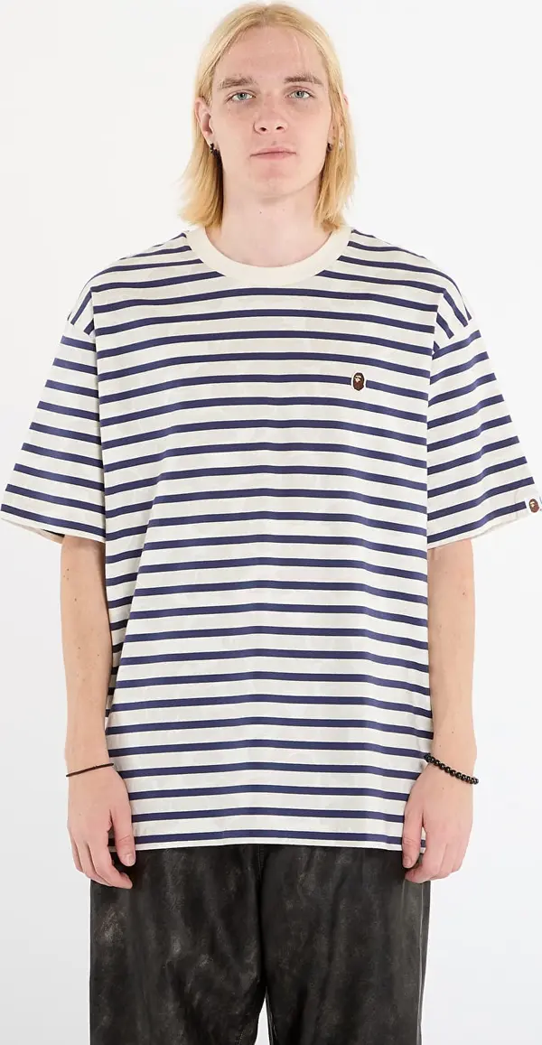 A BATHING APE Majice A BATHING APE Solid Camo Stripe One Point Relaxed Fit Tee Ivory S