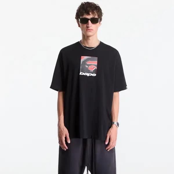 A BATHING APE Majice A Bathing Ape Spray Ape Head Box Relaxed Fit Tee UNISEX Black L
