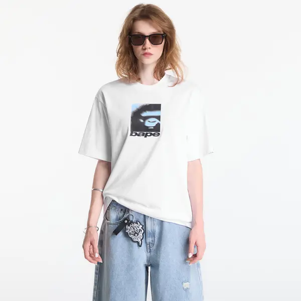 A BATHING APE Majice A Bathing Ape Spray Ape Head Box Relaxed Fit Tee UNISEX White L