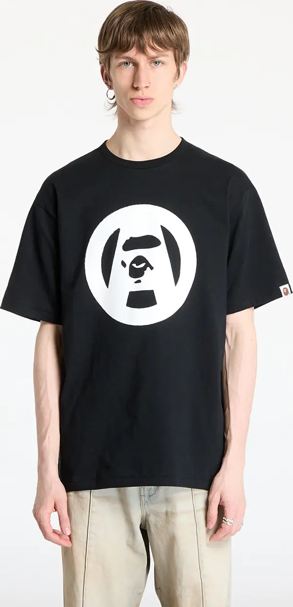 A BATHING APE Majice A BATHING APE Stencil Circle Ape Face Tee UNISEX Black XXL