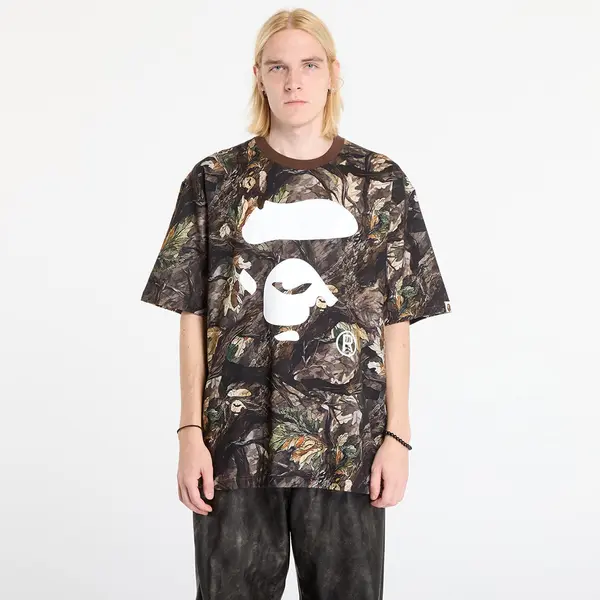 A BATHING APE Majice A BATHING APE Tree Edge Camo Ape Face Relaxed Fit Tee UNISEX Brown S