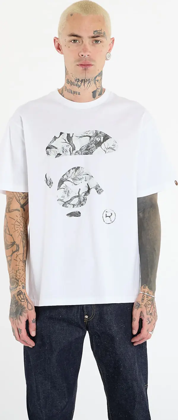 A BATHING APE Majice A BATHING APE Tree Edge Camo Ape Face Tee UNISEX White L