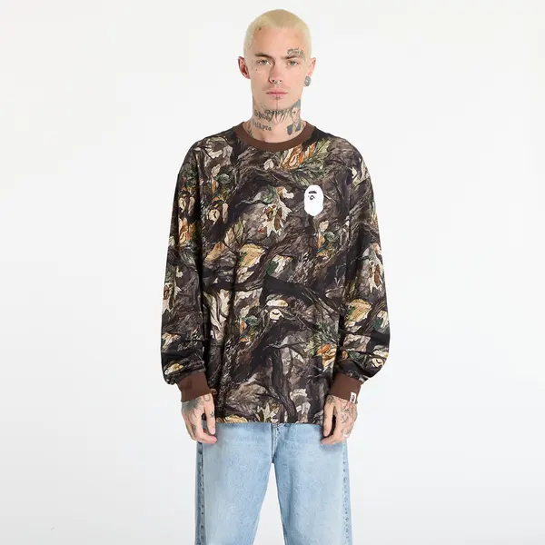 A BATHING APE Majice A BATHING APE Tree Edge Camo Relaxed Fit Ls Tee UNISEX Brown S