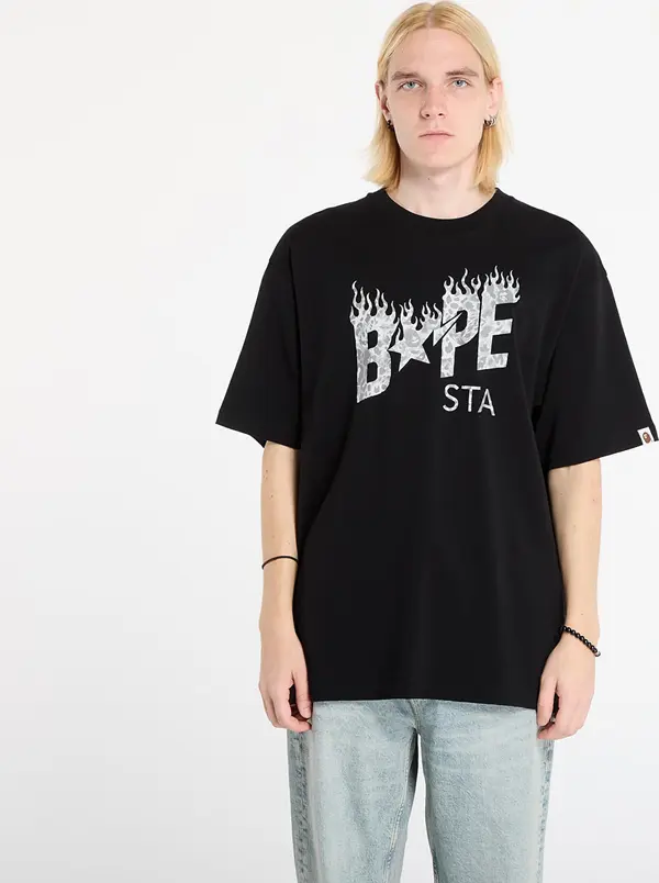 A BATHING APE Majice A BATHING APE Wild Leopard Pattern Bape Sta Logo Relaxed Fit Tee Black XL