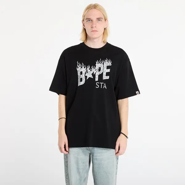A BATHING APE Majice A BATHING APE Wild Leopard Pattern Bape Sta Logo Relaxed Fit Tee Black XXL
