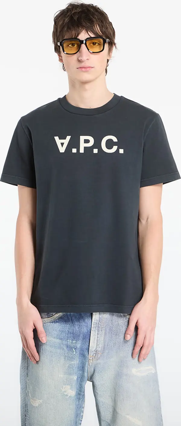A.P.C. Majice A.P.C. Standard Brodé Rayé T-Shirt UNISEX Faded Indigo/ Ecru S