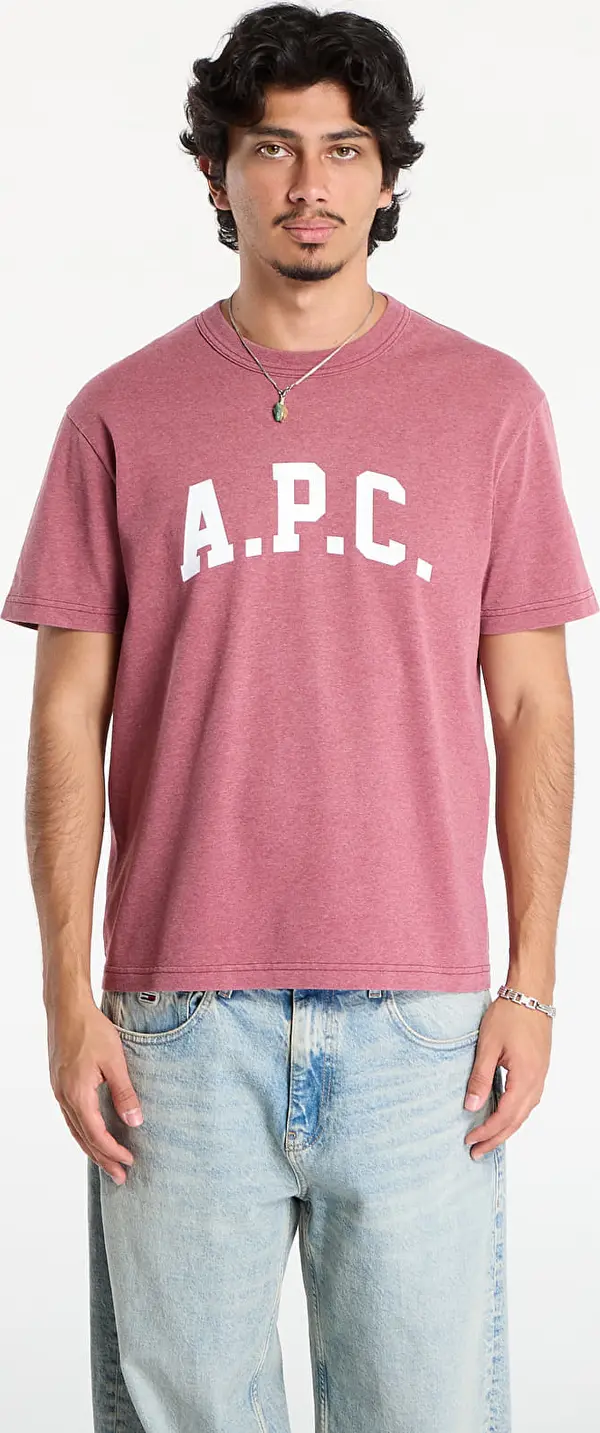 A.P.C. Majice A.P.C. T-Shirt Marcus Rouge Fonce Blanc L