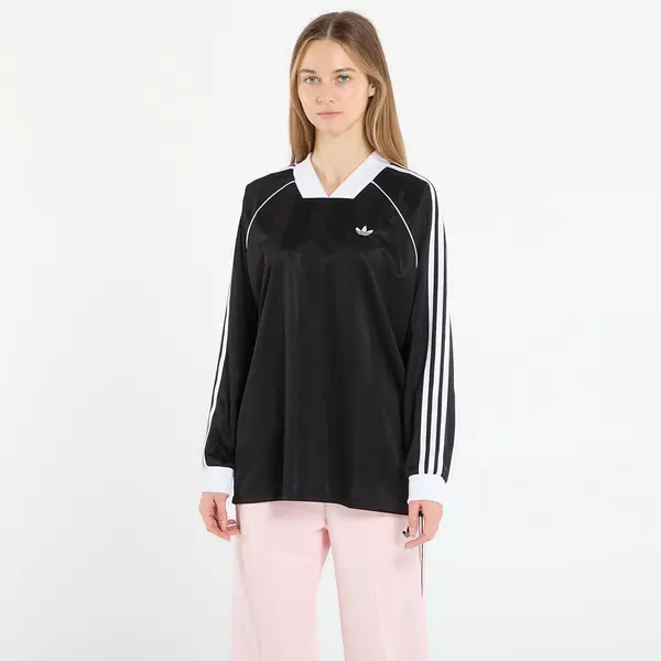 adidas Originals Majice adidas 3-Stripes Jacquard Long Sleeve Long-Sleeve Top Black S