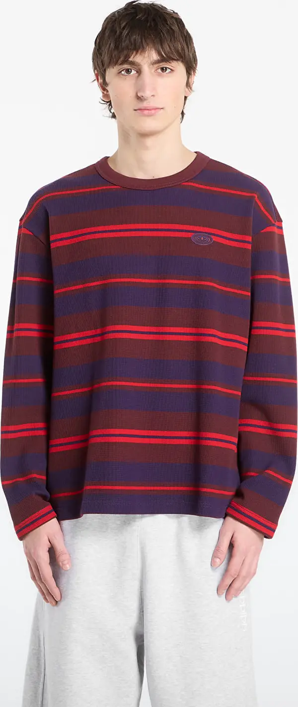 adidas Originals Majice adidas 90S Alternative Sport Long Sleeve Stripe Waffle T-Shirt Aurora Ruby XL