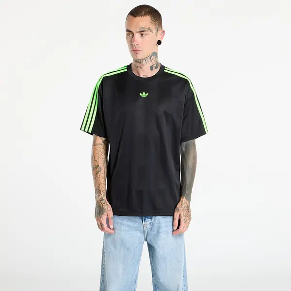 adidas Originals Majice adidas Adicolor Jacquard Jersey Black / Signal Green S