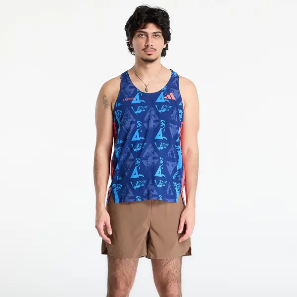 adidas Performance Majice adidas Adizero Labrum Tank Top Dark Blue/ Lucid Red M
